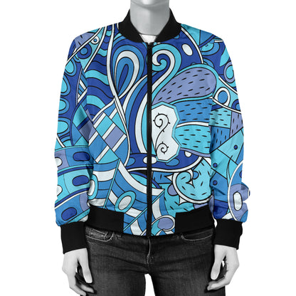 Funky Retro Pattern Print Design A02 Women's Bomber Jacket