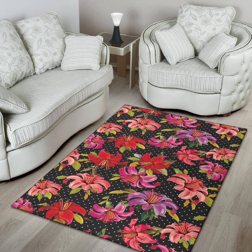 Lily Pattern Print Design LY012 Area Rugs