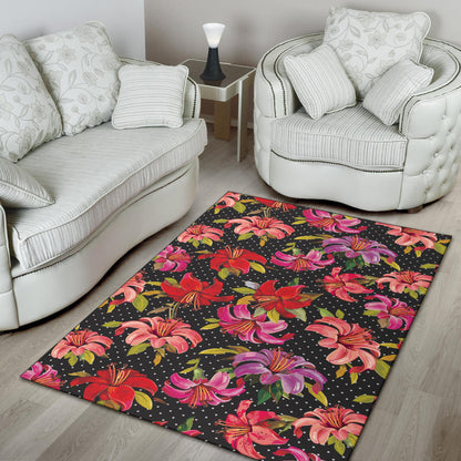 Lily Pattern Print Design LY012 Area Rugs