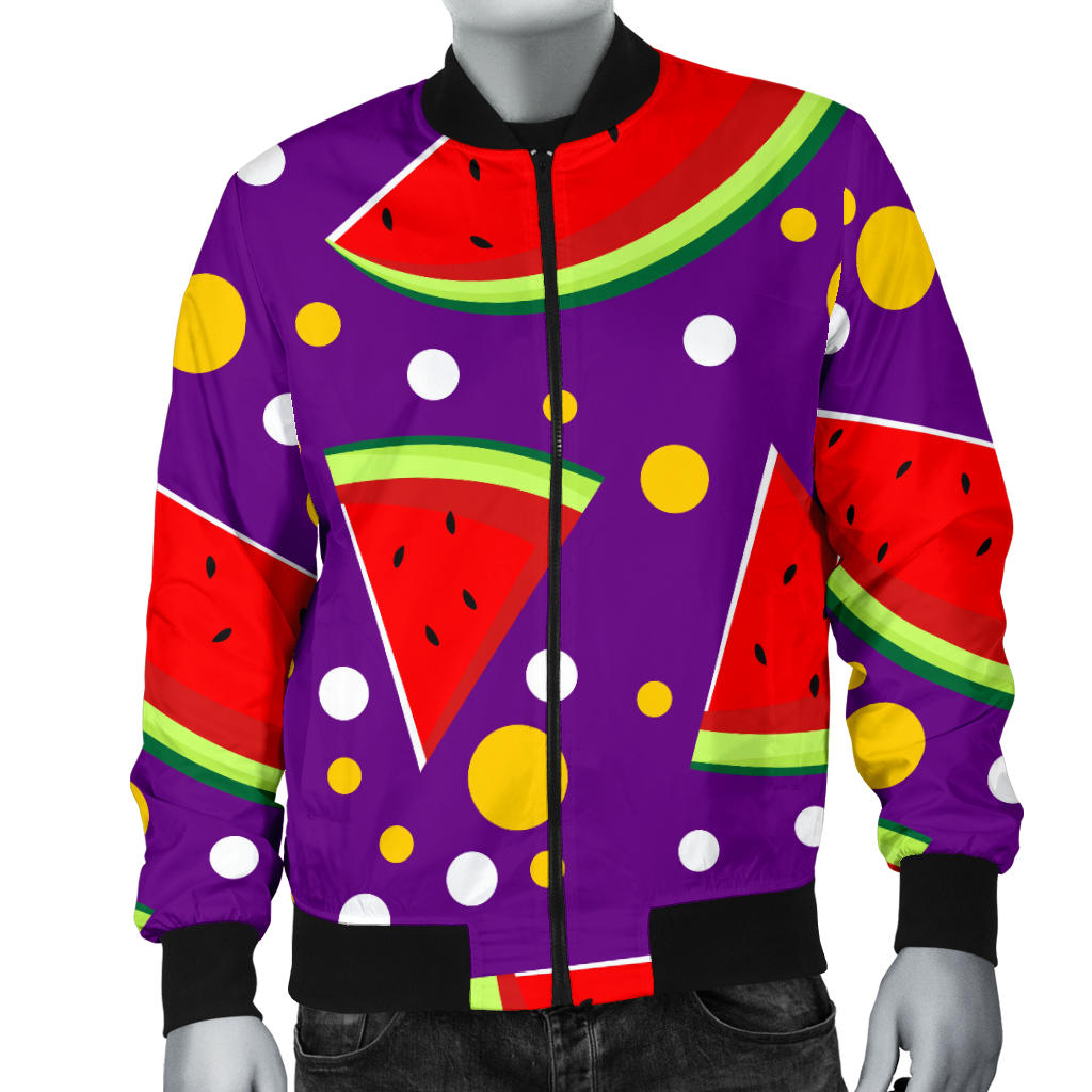 Watermelon Pattern Print Design WM010 Men Bomber Jacket