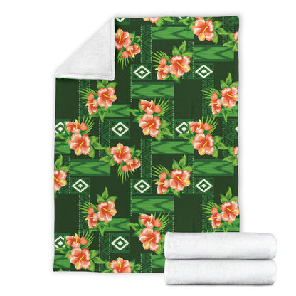 Hibiscus Pattern Print Design HB05 Fleece Blanket