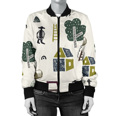 Agricultural Farm Print Design 01 Women's Bomber Jacket