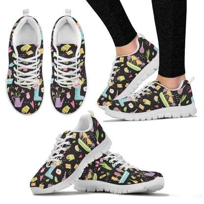 Gardening Pattern Print Design G03 Sneakers White Bottom Shoes
