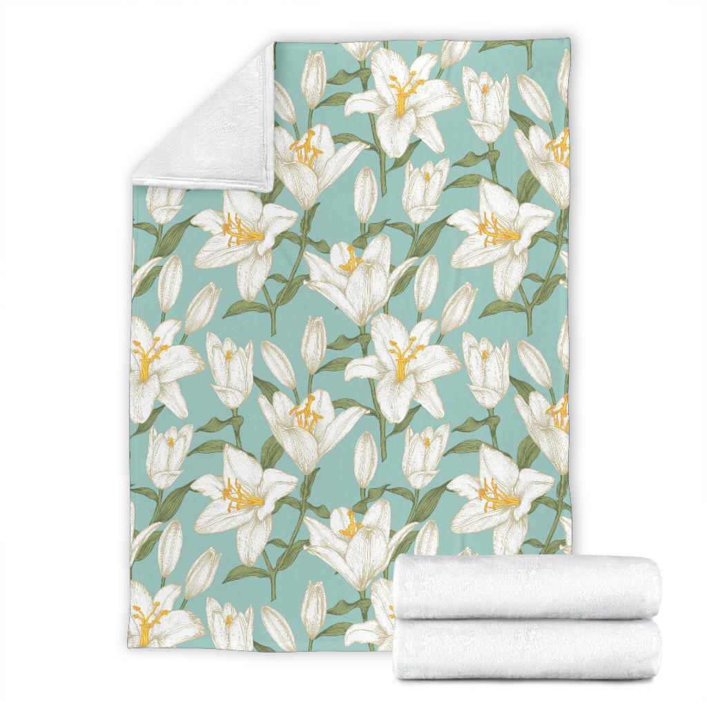 Lily Pattern Print Design LY09 Fleece Blanket