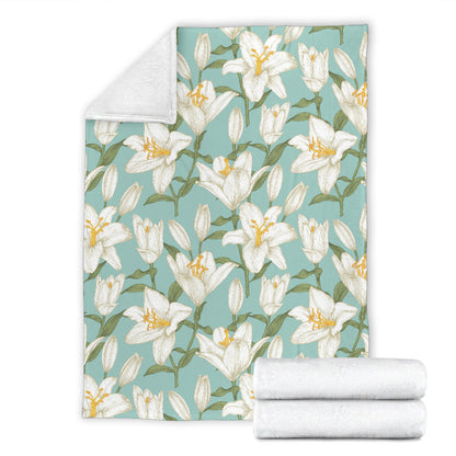 Lily Pattern Print Design LY09 Fleece Blanket
