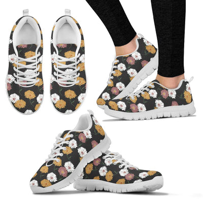 Daisy Pattern Print Design DS04 Sneakers White Bottom Shoes