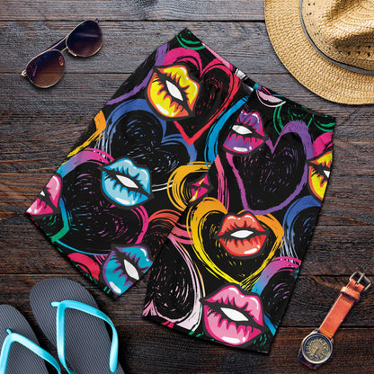 Pop Art Lip Pattern Print Design A03 Mens Shorts