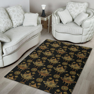 Lotus Boho Pattern Print Design LO03 Area Rugs