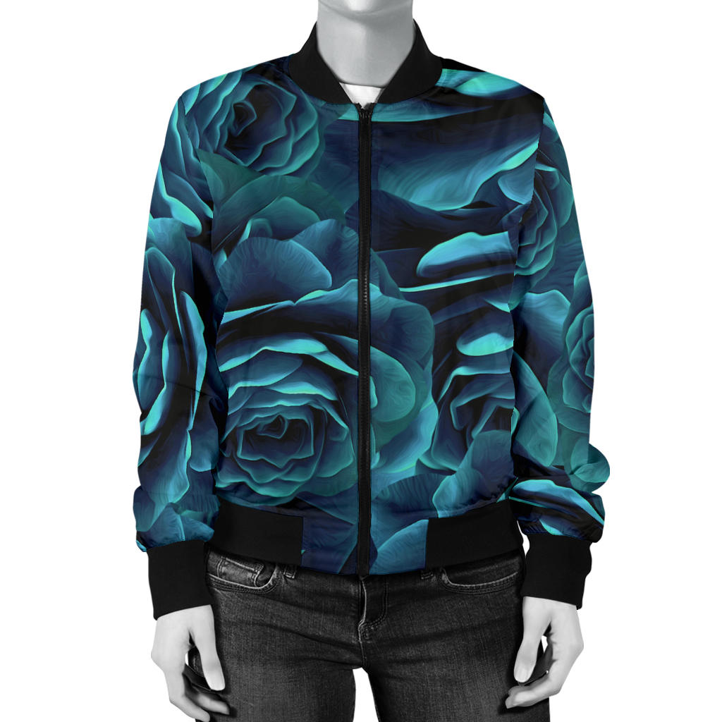 Camellia Pattern Print Design CM04 Women Bomber Jacket
