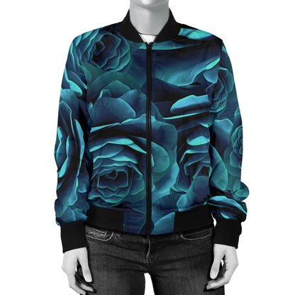Camellia Pattern Print Design CM04 Women Bomber Jacket