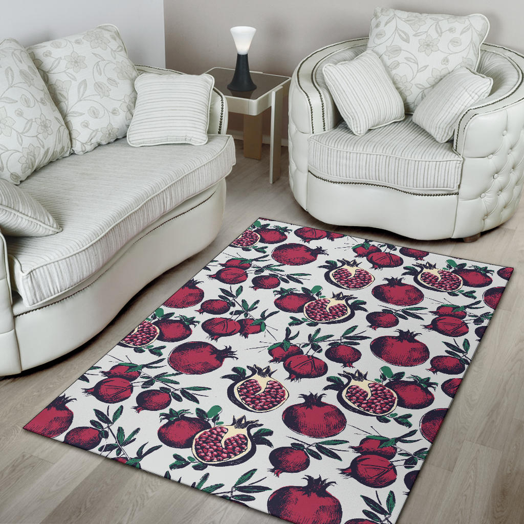 Pomegranate Pattern Print Design PG01 Area Rugs