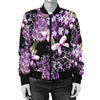 Lavender Pattern Print Design LV06 Women Bomber Jacket
