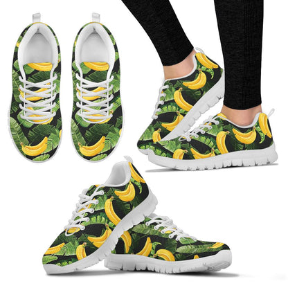 Banana Pattern Print Design BA01 Sneakers White Bottom Shoes
