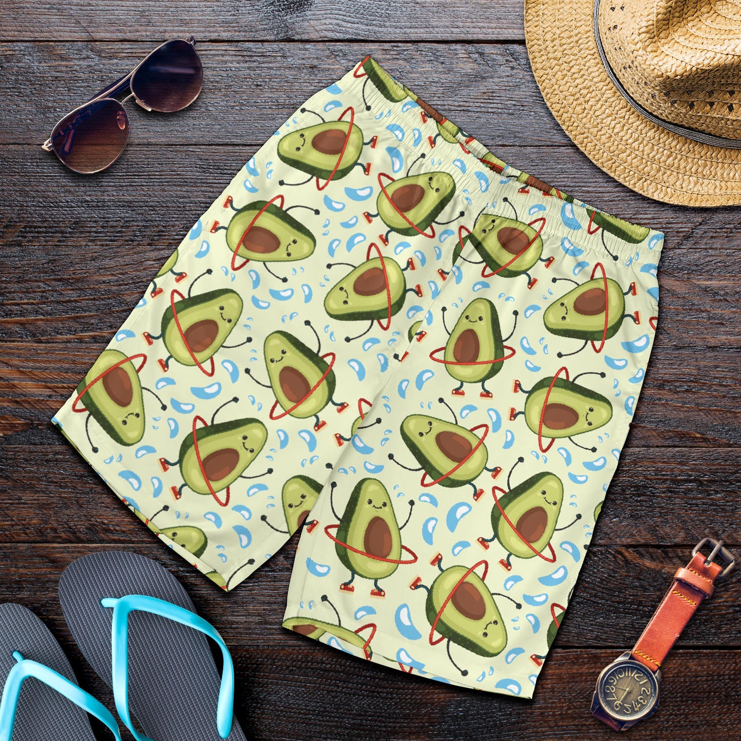Avocado Pattern Print Design AC02 Mens Shorts