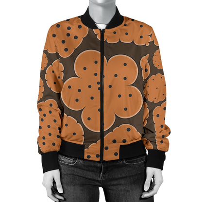 Cracker Pattern Print Design 01 Women's Bomber Jacket