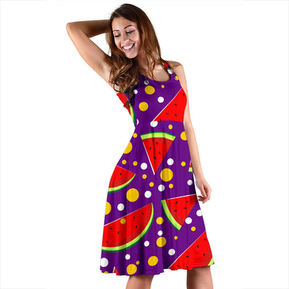 Watermelon Pattern Print Design WM010 Midi Dress