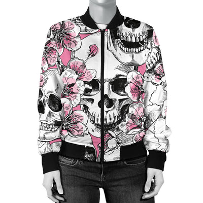 Cherry Blossom Pattern Print Design CB03 Women Bomber Jacket