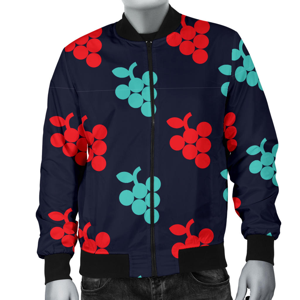 Grape Pattern Print Design GP07 Men Bomber Jacket
