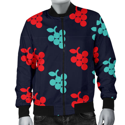 Grape Pattern Print Design GP07 Men Bomber Jacket