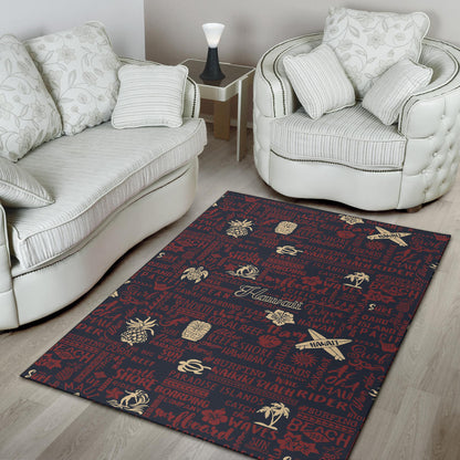 Hawaiian Themed Pattern Print Design H017 Area Rugs