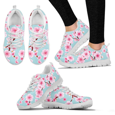 Cherry Blossom Pattern Print Design CB04 Sneakers White Bottom Shoes