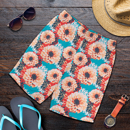 Dahlia Pattern Print Design DH05 Mens Shorts