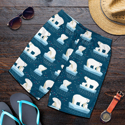 Polar Bear Pattern Print Design PB02 Mens Shorts