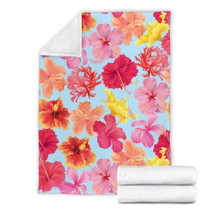Hibiscus Pattern Print Design HB020 Fleece Blanket