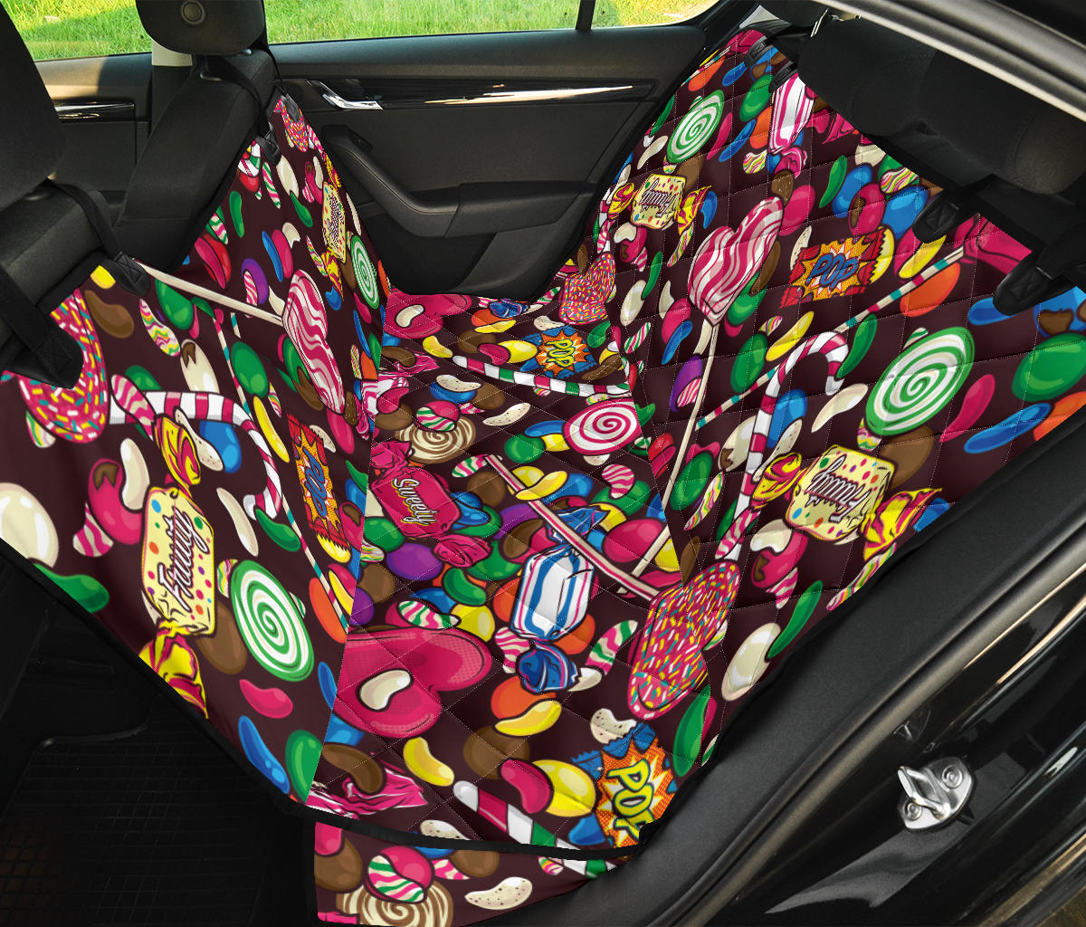 Candy Pattern Print Design CA02 Rear Dog  Seat Cover
