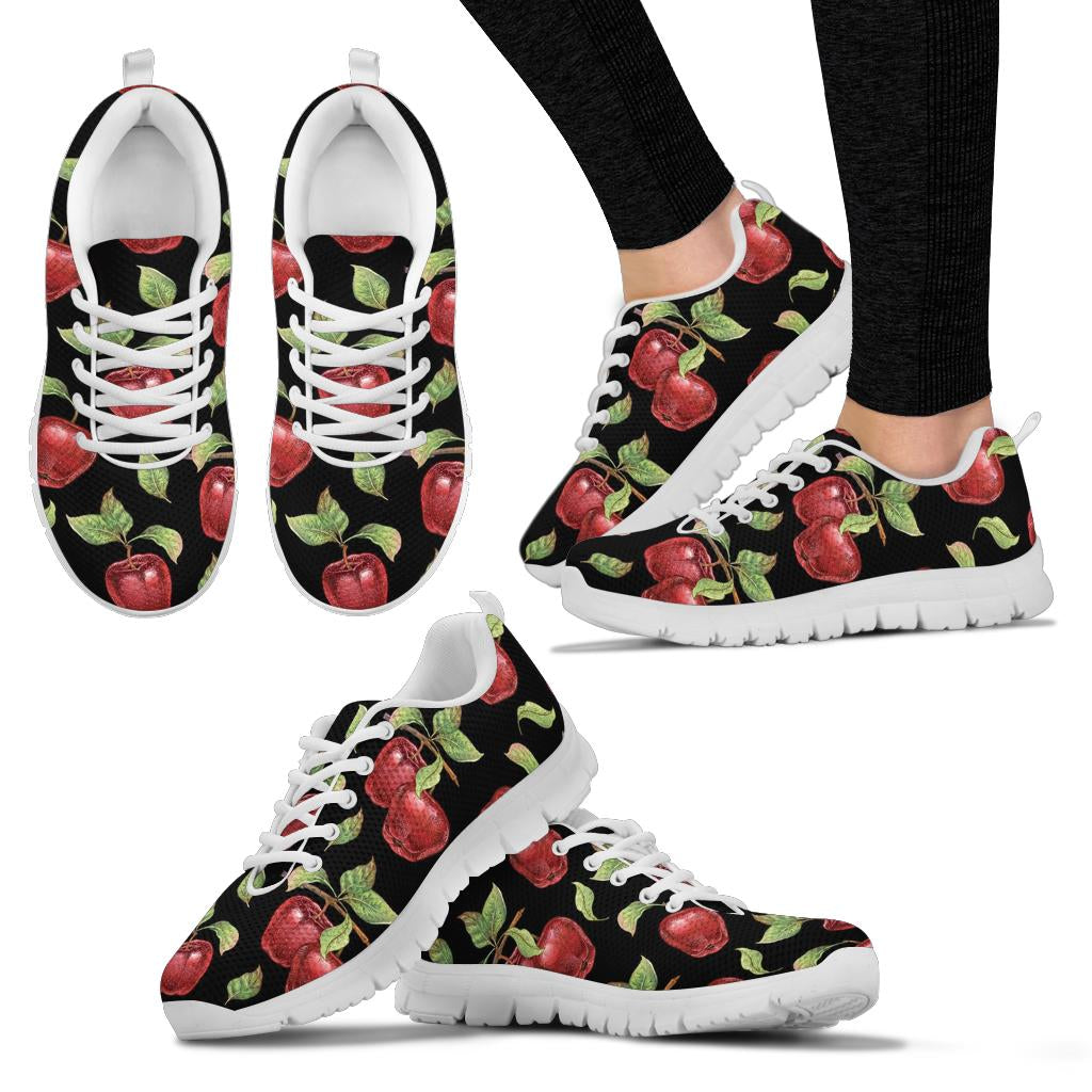 Apple Pattern Print Design AP011 Sneakers White Bottom Shoes