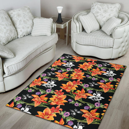 Tropical Flower Pattern Print Design TF02 Area Rugs