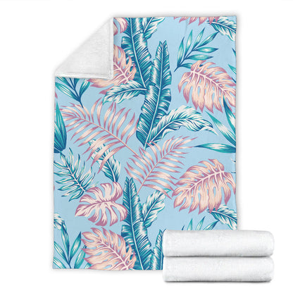 Tropical Flower Pattern Print Design TF01 Fleece Blanket