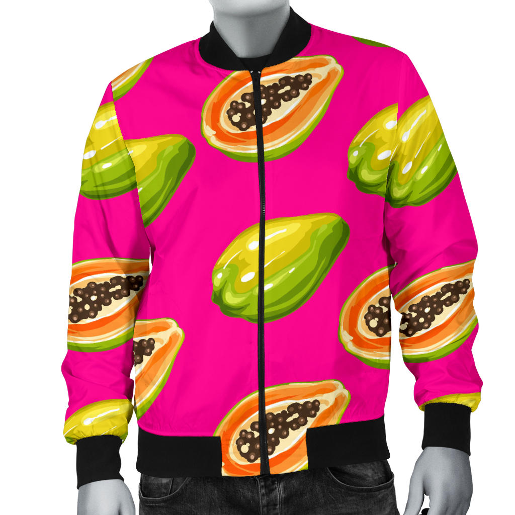 Papaya Pattern Print Design PP02 Men Bomber Jacket