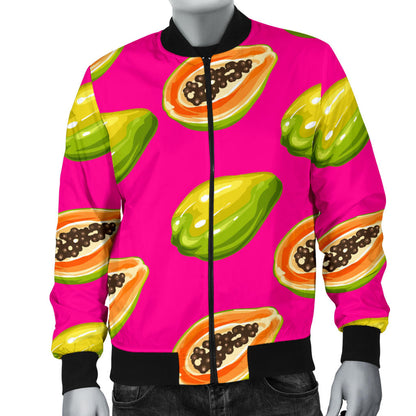 Papaya Pattern Print Design PP02 Men Bomber Jacket