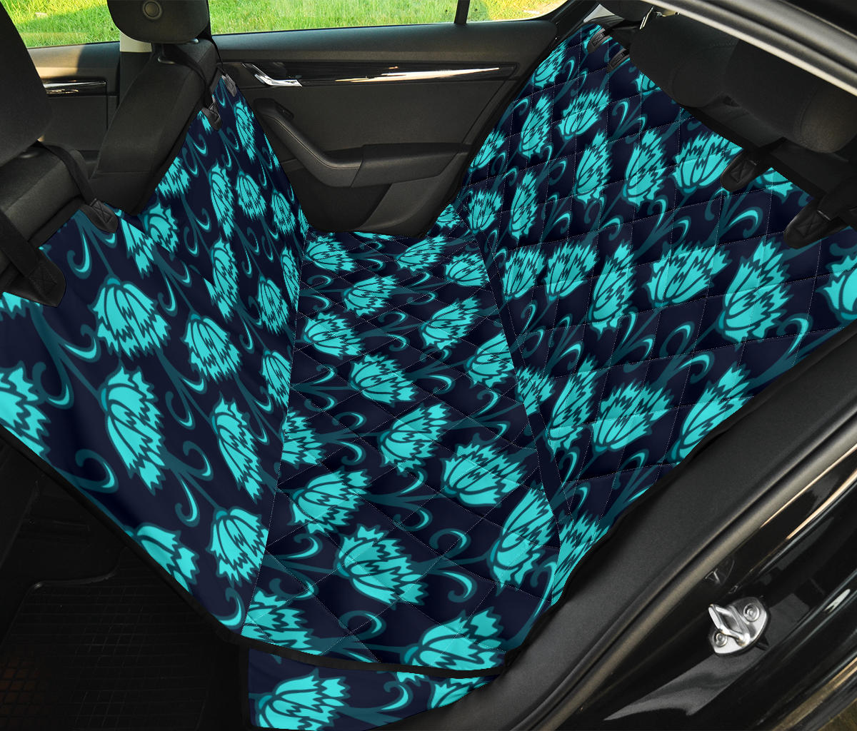 Carnations Pattern Print Design CN06 Rear Dog  Seat Cover