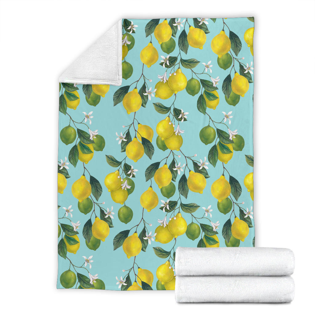 Lemon Pattern Print Design LM05 Fleece Blanket