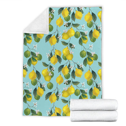 Lemon Pattern Print Design LM05 Fleece Blanket