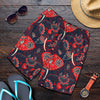 Red Indian Elephant Pattern Mens Shorts