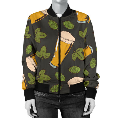 Beer Iris Pattern Print Design 02 Women's Bomber Jacket