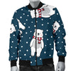 Polar Bear Pattern Print Design PB05 Men Bomber Jacket