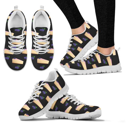 Cheesecake blueberry Pattern Print Design CK01 Sneakers White Bottom Shoes