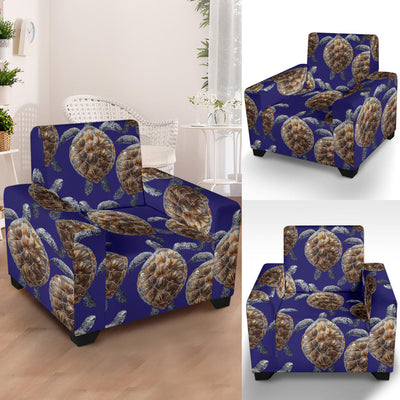 Sea Turtle Pattern Print Design T05 Armchair Slipcover