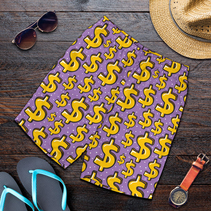 Dollar Pattern Print Design DO01 Mens Shorts