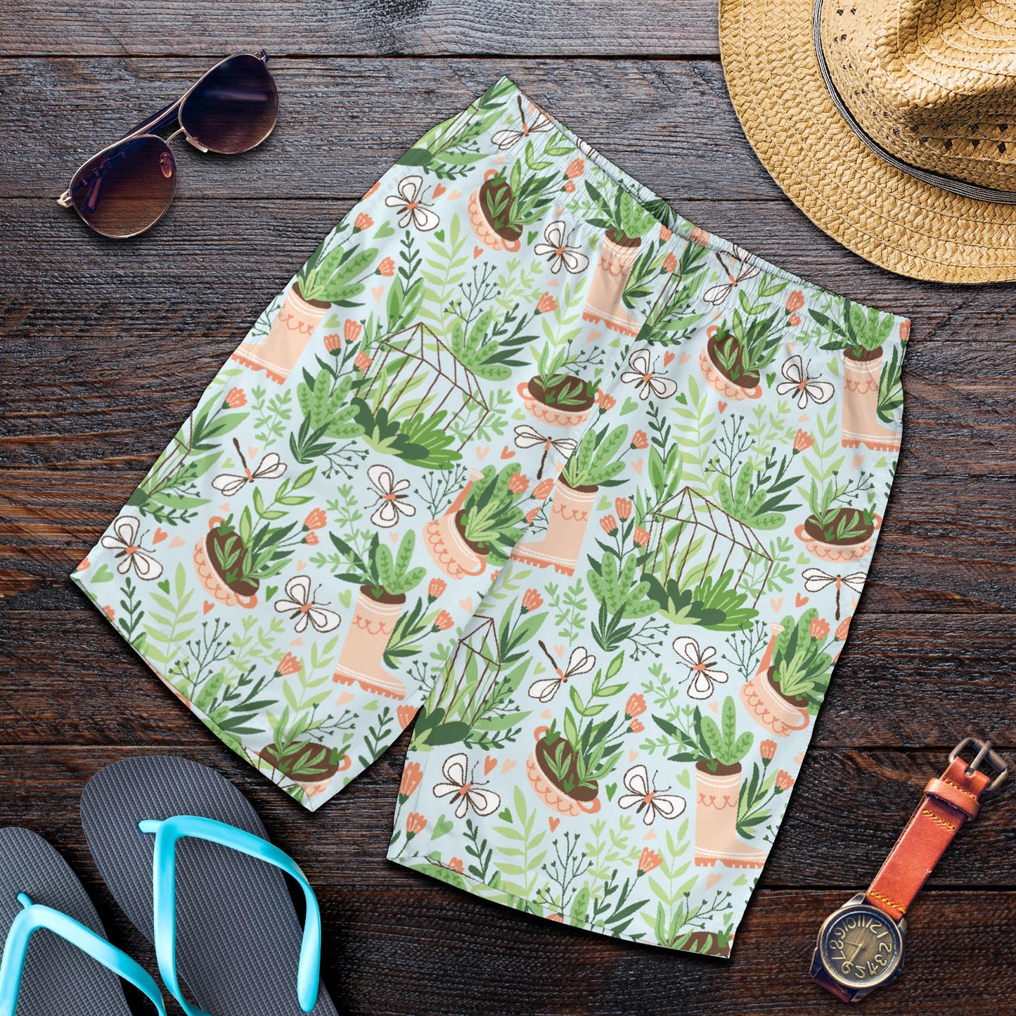 Gardening Pattern Print Design G04 Mens Shorts