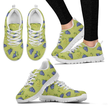 Grape Pattern Print Design GP08 Sneakers White Bottom Shoes