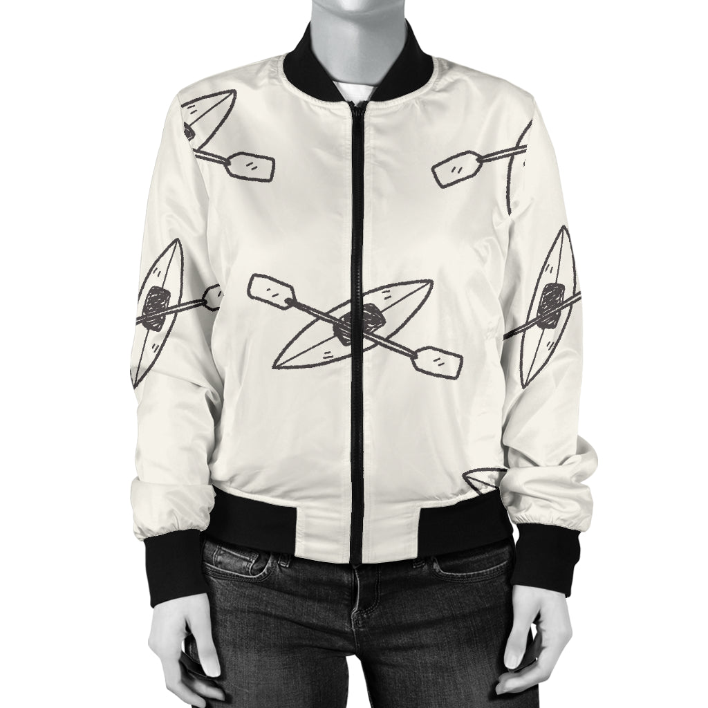 Kayak Pattern Print Design 01 Women's Bomber Jacket