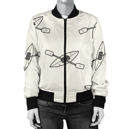 Kayak Pattern Print Design 01 Women's Bomber Jacket