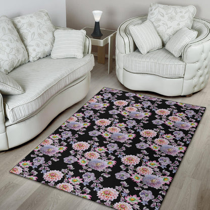 Dahlia Pattern Print Design DH012 Area Rugs