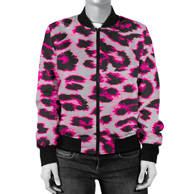 Leopard Pattern Print Design 02 Women's Bomber Jacket