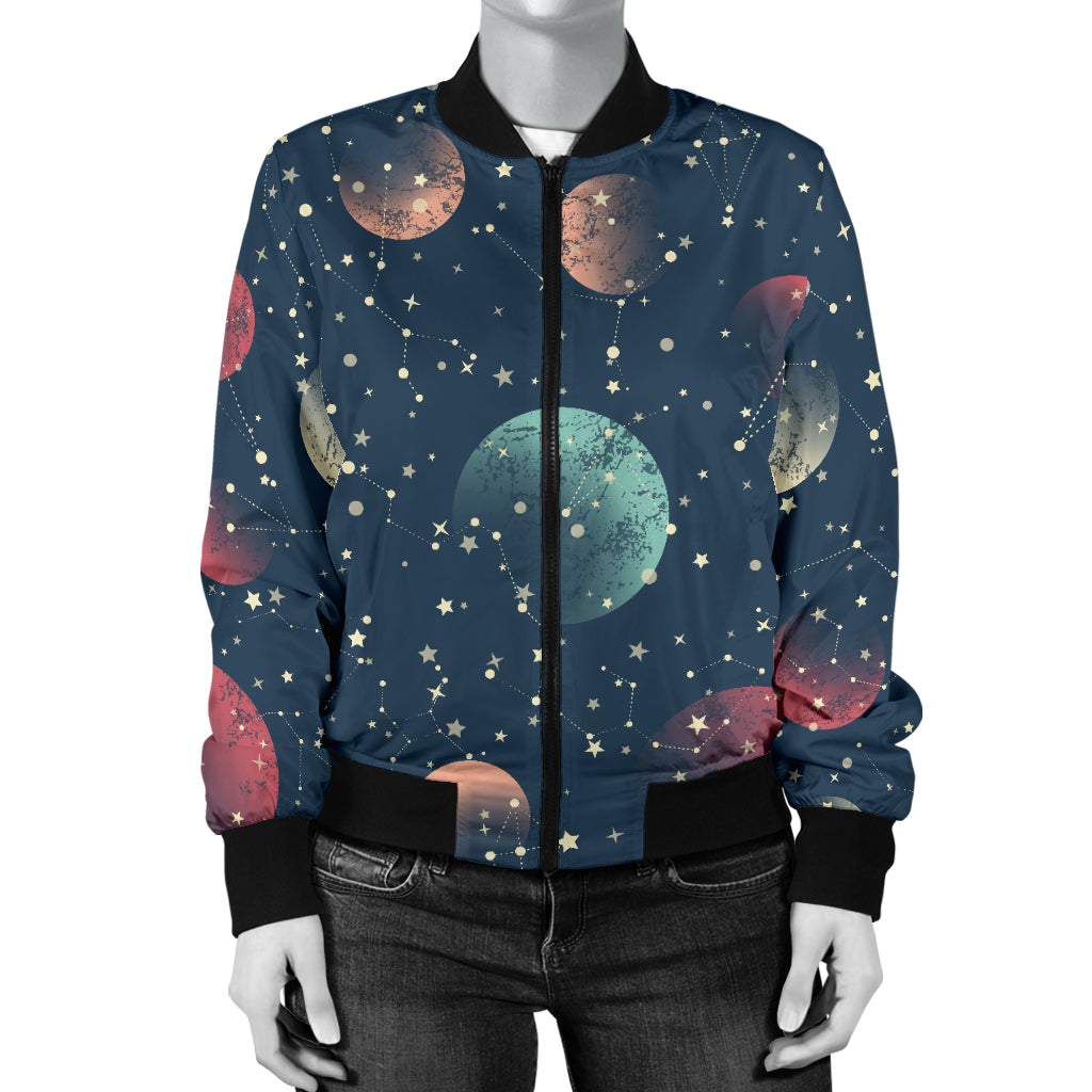 Cosmic Pattern Print Design 04 Women's Bomber Jacket